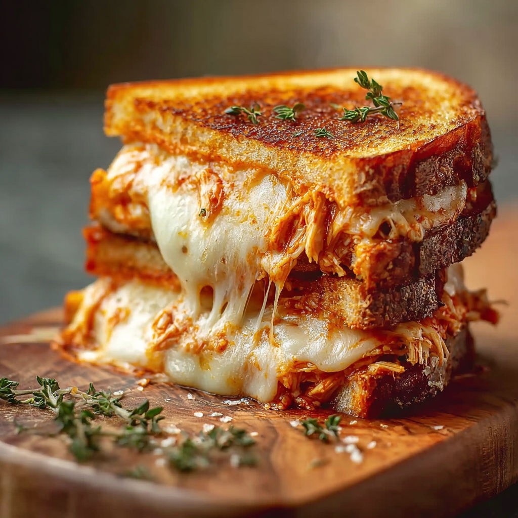 Chicken Parmesan Grilled Cheese Sandwich with Marinara and Mozzarella - Recipe By Me